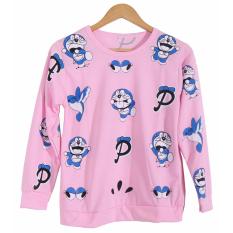 Cikitashop Kaos Cewe / Kaos Tumblr Tee Wanita / Kaos T-Shirt Wanita / Kaos Wanita Fashion / Atasan Wanita / Sweater Jaket Doraemon 1 - Pink