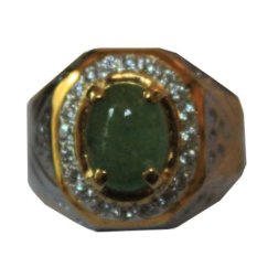 Cincin Emban / Akik dengan batu Zamrub Columbia