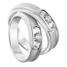 Cincin Tunangan Exclusive - USA Diamond & Lapis Emas Putih - Kode 013