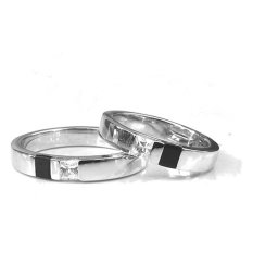 Cincin Tunangan Exclusive - USA Diamond & Lapis Emas Putih - Kode 037