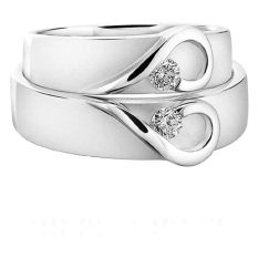 Cincin Tunangan Exclusive - USA Diamond & Lapis Emas Putih - Kode 002