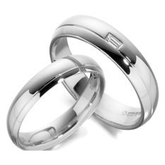 Cincin Tunangan Exclusive - USA Diamond & Lapis Emas Putih - Kode 045