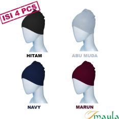 Maula Hijab Ciput Rajut Anti Pusing - Isi 4 (hitam, abu muda, navy, marun)