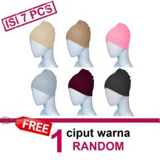 Ciput Rajut Anti Pusing - Isi 7 (abu tua, coksu, abu muda, cream, marun, pink, free)