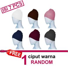 Ciput Rajut Anti Pusing - Isi 7 (abu tua, navy, putih, marun, coklat tua, dusty pink, free)