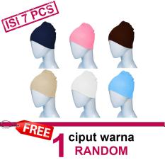 Ciput Rajut Anti Pusing - Isi 7 (biru muda, navy, putih, cream, coklat tua, pink, free)