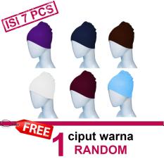 Ciput Rajut Anti Pusing - Isi 7 (biru muda, navy, putih, marun, coklat tua, ungu tua, FREE)
