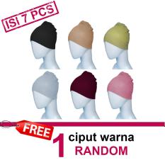 Ciput Rajut Anti Pusing - Isi 7 (hitam, coksu, abu muda, avocado, marun, dusty pink, free)