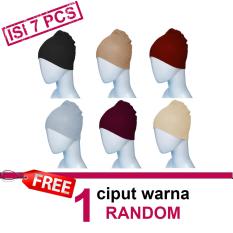Ciput Rajut Anti Pusing - Isi 7 (hitam, coksu, abu muda, cream, marun, caramel, free)