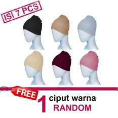 Maula Hijab Ciput Rajut Anti Pusing - Isi 7 (hitam, coksu, abu muda, cream, marun, dusty pink, free)