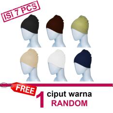 Ciput Rajut Anti Pusing - Isi 7 (hitam, navy, putih, cream, coklat tua, avocado, free)