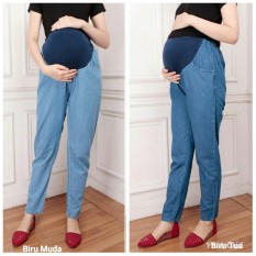 Cj collcetion Celana hamil panjang jeans wanita jumbo long pant Libby