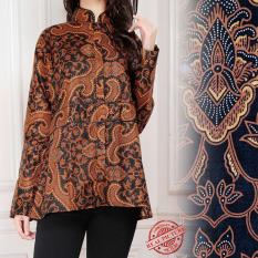 Cj collection Atasan blouse kemeja abaya kebaya batik wanita jumbo shirt Dhina M - XL