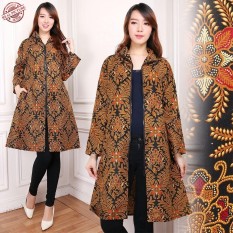 Cj collection Blazer 2in1 batik dress maxi pendek atasan blouse long tunik kemeja wanita jumbo shirt mini dress Beta M-XL