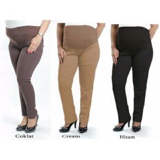 Cj collection Celana hamil panjang wanita jumbo long pant Adiena - hitam