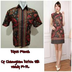Cj collection Couple batik dress cheongsam maxi pendek wanita jumbo mini dress dan atasan kemeja pria jumbo shirt Zerlina M - XL