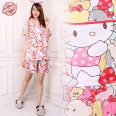 Cj collection Stelan baju tidur jumbo piyama atasan blouse dan celana pendek wanita jumbo hotpant short pant Olivia