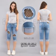 Ckey Ori Celana Jeans Wanita 7/8 / Fishnet/Capripant Nanggung 03 201 2