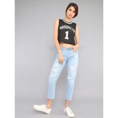 Ckey Celana Panjang Wanita Boyfriend Ripped Jeans BY 831 301 2 - Sobek Tidak Tembus Kulit