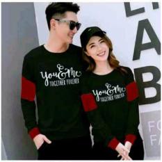 CL-sweater pasangan YOUME FOREVER BLACK MAROON (pria+wanita) FASHION COUPLE BAJU KAPEL SWEATER KEMBARAN BAJU PASANGAN