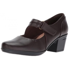 Clarks Womens Emslie Lulin Pompa, Kulit Coklat, KAMI-Internasional