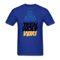 Klasik Pria Teen Serigala Wiki Rock dan Gulungan Kaus 90 S Pendek Sleevemales Modis Short Kaus Kostum Plus Ukuran biru-Internasional