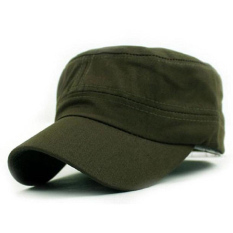Taruna Militer Angkatan Darat Dataran Klasik Vintage Gaya Topi Katun Topi Yg Dpt Mengatur Hijau Tentara