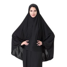 Klasik Polyester Long Gaya Breathable Plain Jilbab untuk Wanita-Intl