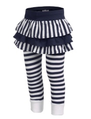 Harga Clearance Sunwonder Anak Bergaris Legging Panjang Kerut-kerut Gaun (Biru)-Internasional