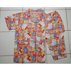 Cloth.88 Baju Tidur Piyama Wanita Setelan Celana Panjang Motif Hello Kitty - Oren