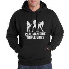 Clothing Online Hoodie Real Man Ride Triple Girls - Hitam