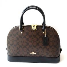 Coach Sierra Large Dome Satchel in Signature Canvas F37233 (Brown/Black)