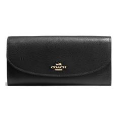 Coach Slim Wallet Envelope Black Leather Authentic Original USA Store