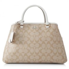 Coach Small Margot Carryall in Signature Canvas F34608 (Light Khaki/Chalk)