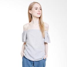 Cocolyn Elena Sabrina Top In Atasan Wanita - Light Grey