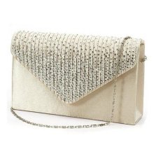 Coconiey Wanita Besar Malam Satin Wanita Dompet Tangan Pesta Amplop Beige (Int: Satu Ukuran)-Int