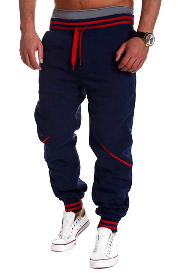 Cocotina Pria Kasual Celana Jogging Sweatpants Pakaian Olah Raga Pria Baju Celana Harem Celana Celana Panjang Yang Longgar (DARK BIRU)-Intl