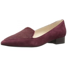 Cole Haan Womens Dellora Skimmer Slip-On Loafer, Tawny Port Suede/Hair Calf, 10 B US - intl