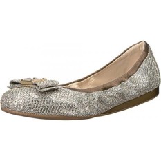 Cole Haan Womens Tali Bow Ballet Gold/Silver Glitter Loafer-Intl