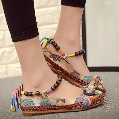 Colorful Dangkal Flat Be Believed Sepatu Tunggal With Bordir Renda untuk Wanita, China English. Sandles
