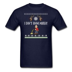 CONLEGO KAUS PASANGAN MATCHING I Tidak Tahu Margo Liburan Jelek Natal Hadiah Lucu DT Dewasa T-Shirt Navy Blue-Intl
