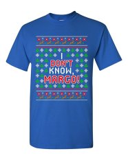 CONLEGO KAUS PASANGAN MATCHING I Tidak Tahu Margo Liburan Jelek Natal Hadiah Lucu DT Dewasa T-Shirt Tee Biru-Intl