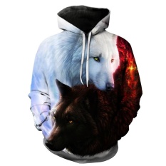 Cool Cool Fashion Kepribadian Beberapa 3D Wolf Print hoodie (Ukuran: S-6XL)-Intl