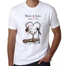 Mayat Pengantin Desain Kasual Lengan Pendek Gothic Mimpi Buruk Sebelum Atasan Natal Mens T Shirt Putih 01-Internasional