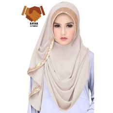 Cotton Bee Jilbab Instan 2 Faces Tazkia Sequins - Creme