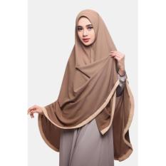 Cotton Bee Khimar Amora List - Coklat Tua