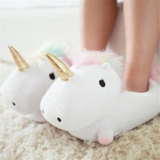 Cotton Sandal Cute Unicorn Rumah Pasangan Indoor Sandal Katun-Intl