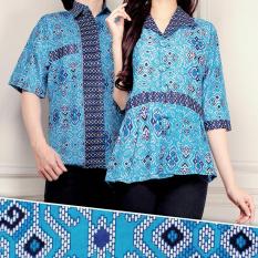 Couple batik atasan blouse kemeja wanita dan atasan kemeja pria shirt Naura
