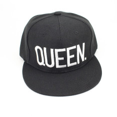 Couple hats Show loving hat KingQueen letter flat edge cap Wild men and women baseball cap(QUEEN)