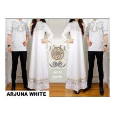 Couple (L - Fit XL) ARJUNA Baju Koko + Gamis Maxi - Katun Paris Bordir